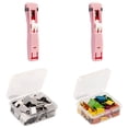 thumbnail image 1 of Handheld Paper Clam Clip Dispenser，ortable Clip Stapler Push Stapler Clamp Staplers Handheld Paper Clam Clip Dispenser，for Organization, 2 Pack Portable Clip Stapler, 100 Reusable Metal Binder Clips, 1 of 9