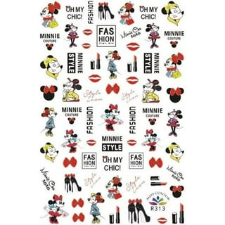 $5.63 - Minnie Mouse Disney nail transfers - illustrated nail art decals -  MInnie Disney nail stickers…