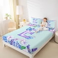 thumbnail image 3 of Castle Fairy Floral Butterfly Letter E Full Size Sheets 4-Piece for Girls,Watercolor Flowers Bed Sheets, 3 of 6