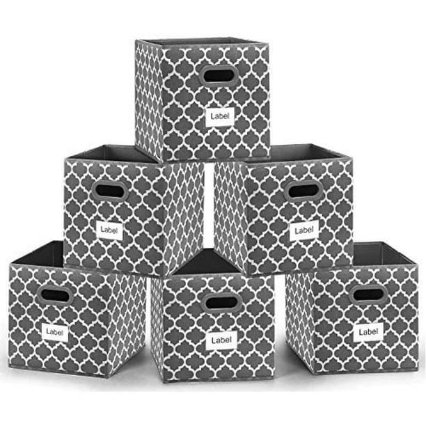 Foldable Storage Cube Bins 12x12 Inches, Material Storage Boxes For Shelves