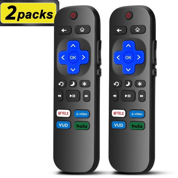(2-Pack) Universal Remote Control Replacement for TCL-for Hisense-for Onn-for Sharp-for Philips-for Westinghouse-for Insignia-for Element Roku Smart TVs (Not for Roku Stick and Box)