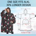 thumbnail image 4 of Oversized Wearable Blanket Hoodie,Dark Gray Christmas Gnome Pattern Sherpa Blanket Hoodie with Super Pockets,Super Warm Fuzzy Pullover for Women & Men, 4 of 6