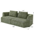 thumbnail image 6 of PORKISS 98.4" No-Assembly Sofa for Living Room, 3 Seater Sofa with Extra Deep Seats, Comfy Upholstered Couch for Living Room, 2 Pillows, Chenille Green, 6 of 10