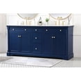 thumbnail image 2 of Elegant Decor Clarence 72" Solid Wood and Metal Double Bathroom Vanity in Blue, 2 of 8