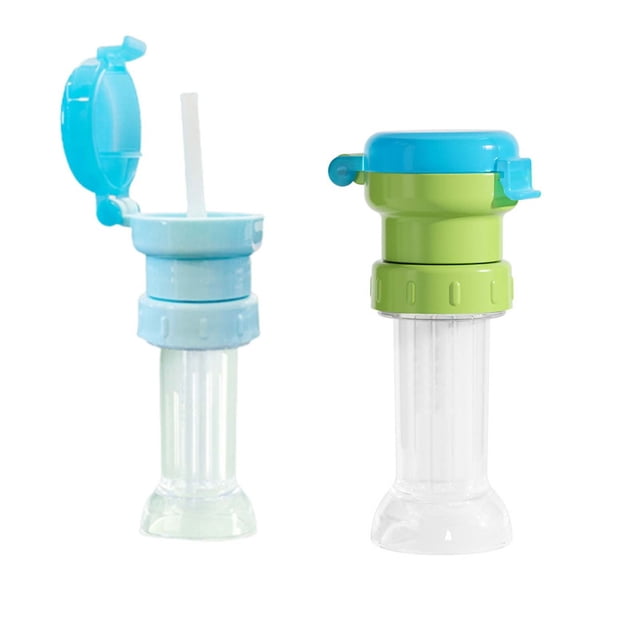 Convertidor de tapa de botella: tapa con pajita para beber agua para hidratación manos libres, ajuste universal para agua embotellada, diseño de fácil roscado, adaptador de botella de agua de