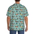 thumbnail image 3 of Susaid winter ski Dachshund Print Men's Polo Shirts Button Down Short Sleeve Casual Summer Beach Vintage Shirts for Men-4X-Large, 3 of 5