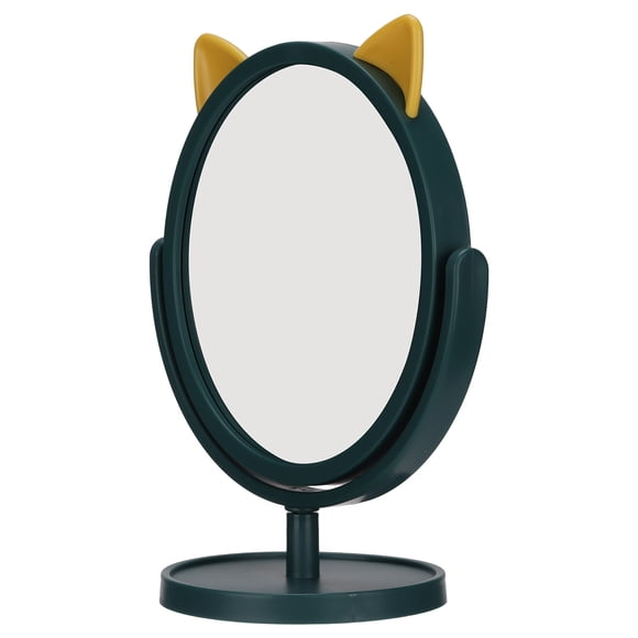 Espejo De Maquillaje Con Oreja De Gato Ajustable, Espejo Pequeño HD Transparente Portátil Con Placa Base De Almacenamiento, Estilo De Dibujos Animados Para El Hogar Y El