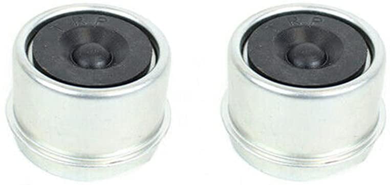 2 Pack KLMHT Replaces Trailer Axle Dust Cap Cup Grease Cover & with Rubber Plugs RV Camper Utility 1.98 