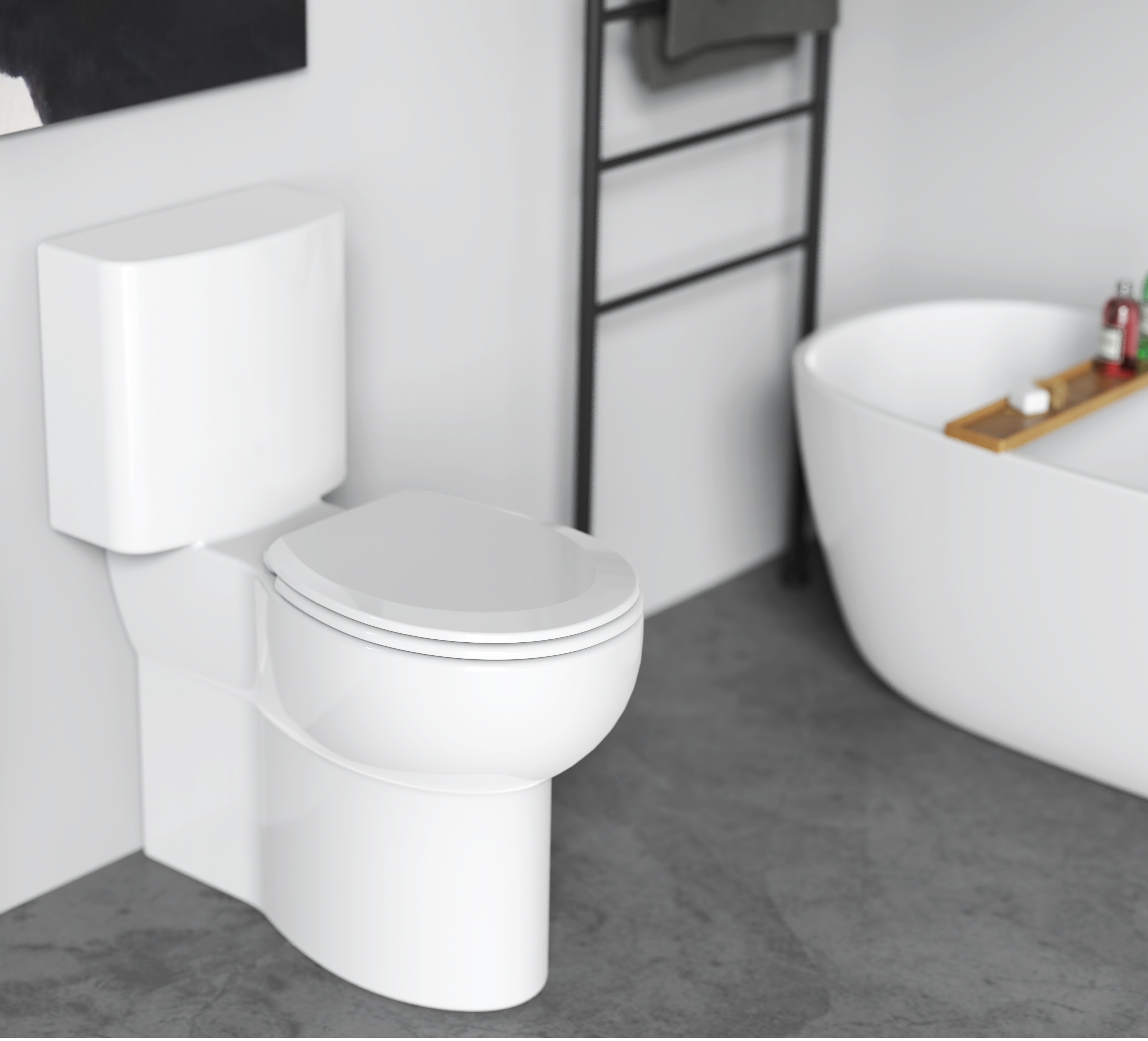 Mainstays Plastic Round Toilet Seat, Daisy White photo 3