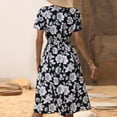 thumbnail image 4 of Mefallenssiah Woman Summer Printing V-Neck Short Sleeve Dress, 4 of 8