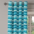 thumbnail image 3 of Ambesonne Abstract Grommet Curtain, Ocean Waves Aquatic, 50" x 54", Turquoise Teal Blue, 3 of 6