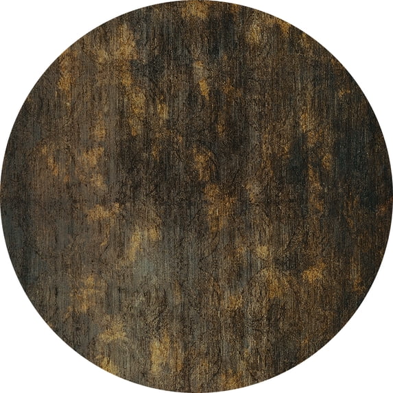 Ahgly Company Indoor Round Oriental Turquoise Blue Industrial Area Rugs, 8' Round