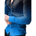 thumbnail image 4 of DYMADE Men Lapel Single Breasted Long Sleeve Printed Slim Shirt Top, 4 of 4