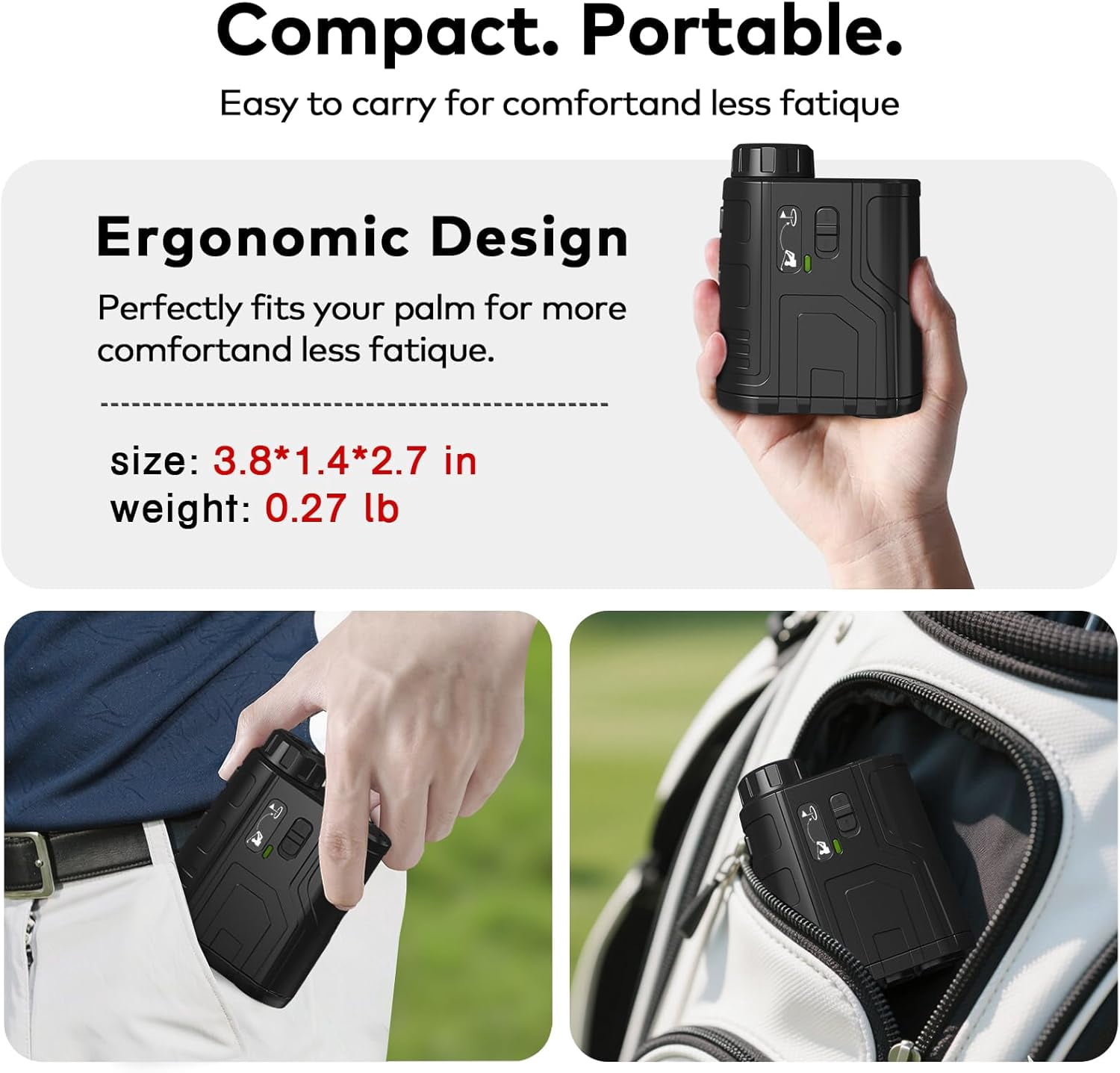 CozyNestFinds Golf Range Finder with Slope, Switch for Tournament, 1200 Yards Rechargeable Laser Rangefinder, 7X Magnification, Flag Lock Vibration, Distance Measuring Device Accessory for Men
