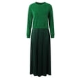 thumbnail image 7 of DHFJKG Women's 2 Piece Outfits Skirt Sets Round Neck Knitted Long Sleeve Sweaters Pleated Long Maxi Skirts Spring Matching Set Trendy Outfit, 7 of 7