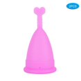 thumbnail image 2 of 2Pcs Silicone Menstrual Cup Women Female Feminine Hygiene Cup Menstruation SuppliesHeart Shaped Purple S, 2 of 5