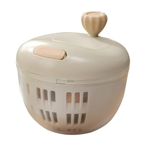 Large Capacity Salad Spinner Bowl With Ergonomic Push-Button Mechanism, Non-Slip Base And Drain Basket Perfect for Washing Lettuce Vegetables (Coffee)