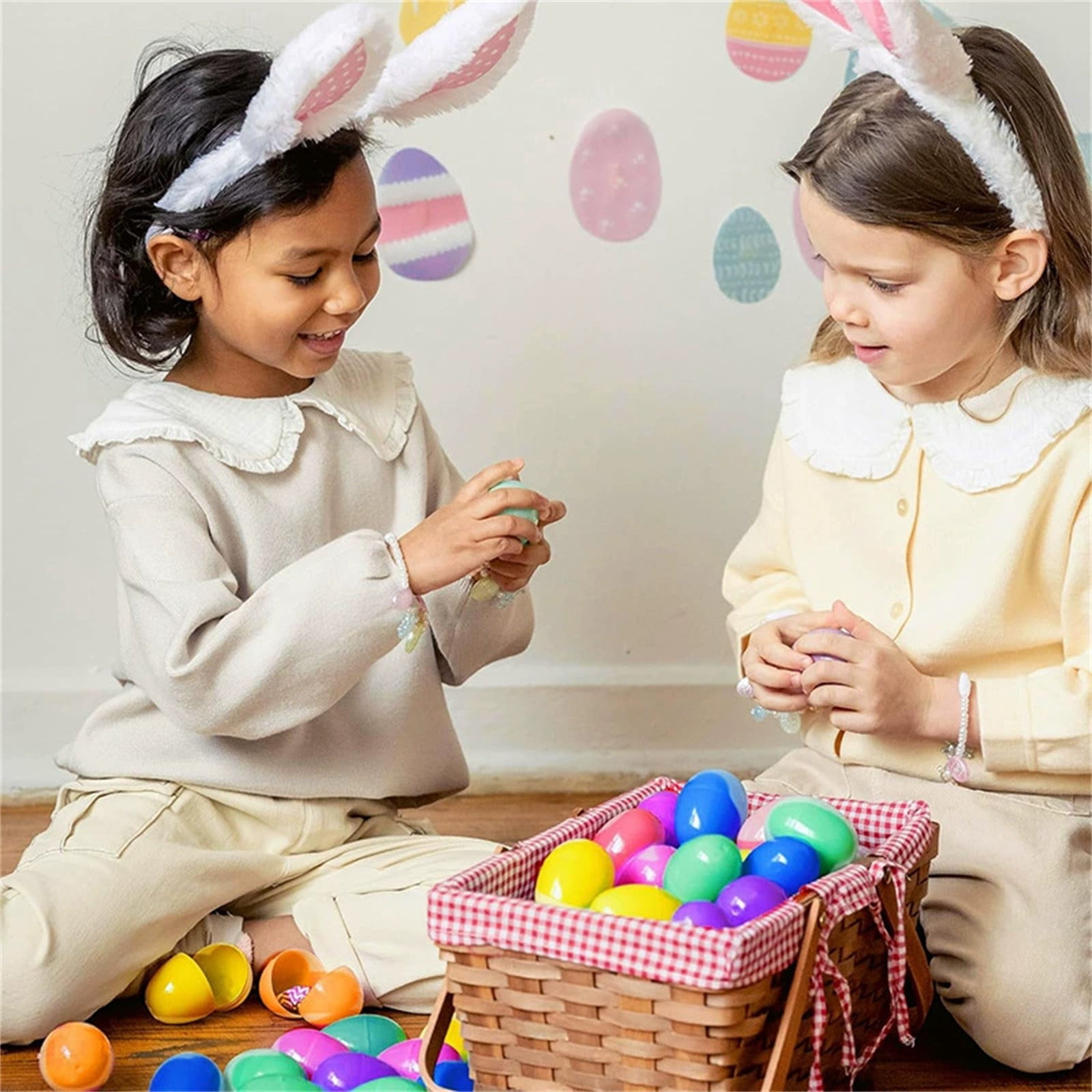 144Pcs Easter Eggs for Kids DIY Painting, Simulation Decorated Eggs 6x4x4cm, Kindergarten Toys & Easter Gifts for Creative Craft Projects