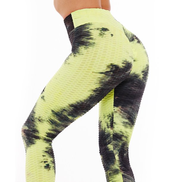 Pantalones de jacquard de tinta tie-dye bubble pants slim hip lifting deportes fitness yoga Ndcxsfigh Para estrenar