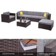 thumbnail image 2 of SEGMART 7PCS Outdoor Patio Sectional Sofa, All-Weather PE Rattan Wicker Furniture Sofa w/Ottoman, 6 Seater Luxury Comfort Waterproof Wicker Couch, Conversation Set for Backyard Poolside Garden, S7595, 2 of 8