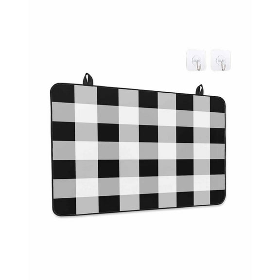 Stove Top Covers for Electric Stove 24x21In, Black White Plaid Heat Insulation Fireproof Glass Cooktop Protector, Spring Farmhouse Buffalo Checkered Multipurpose Countertop Stovetop Cover for Kitchen