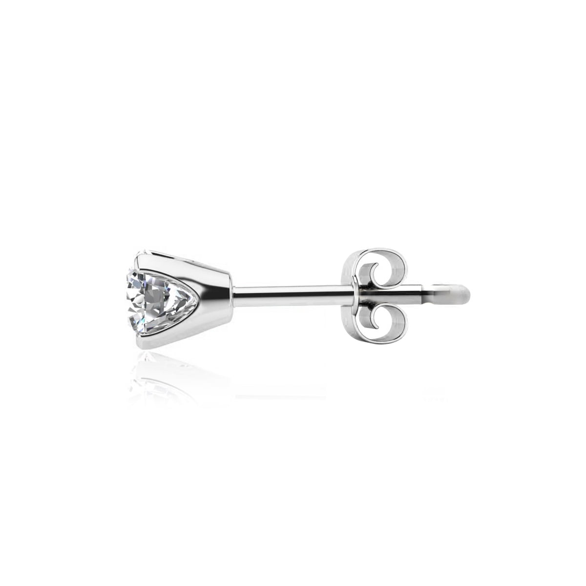 SuperJeweler 1 Carat Lab Grown Diamond Stud Earrings in White Gold For Women