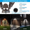 thumbnail image 2 of LEONLITE 3CCT LED Security Light, Motion Sensor Outdoor Lights, Dusk to Dawn, ETL Listed, Adjustable Heads, 3000K4000K5000K Selectable, Motion Detector Flood Light for, 2 of 14