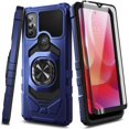 thumbnail image 5 of Nagebee Phone Case Compatible for Motorola Moto G Play (2023) with Tempered Glass Screen Protector, Full-Body Protective [Military-Grade] Magnetic Car Mount Ring Holder Heavy-Duty Cover (Blue), 5 of 7