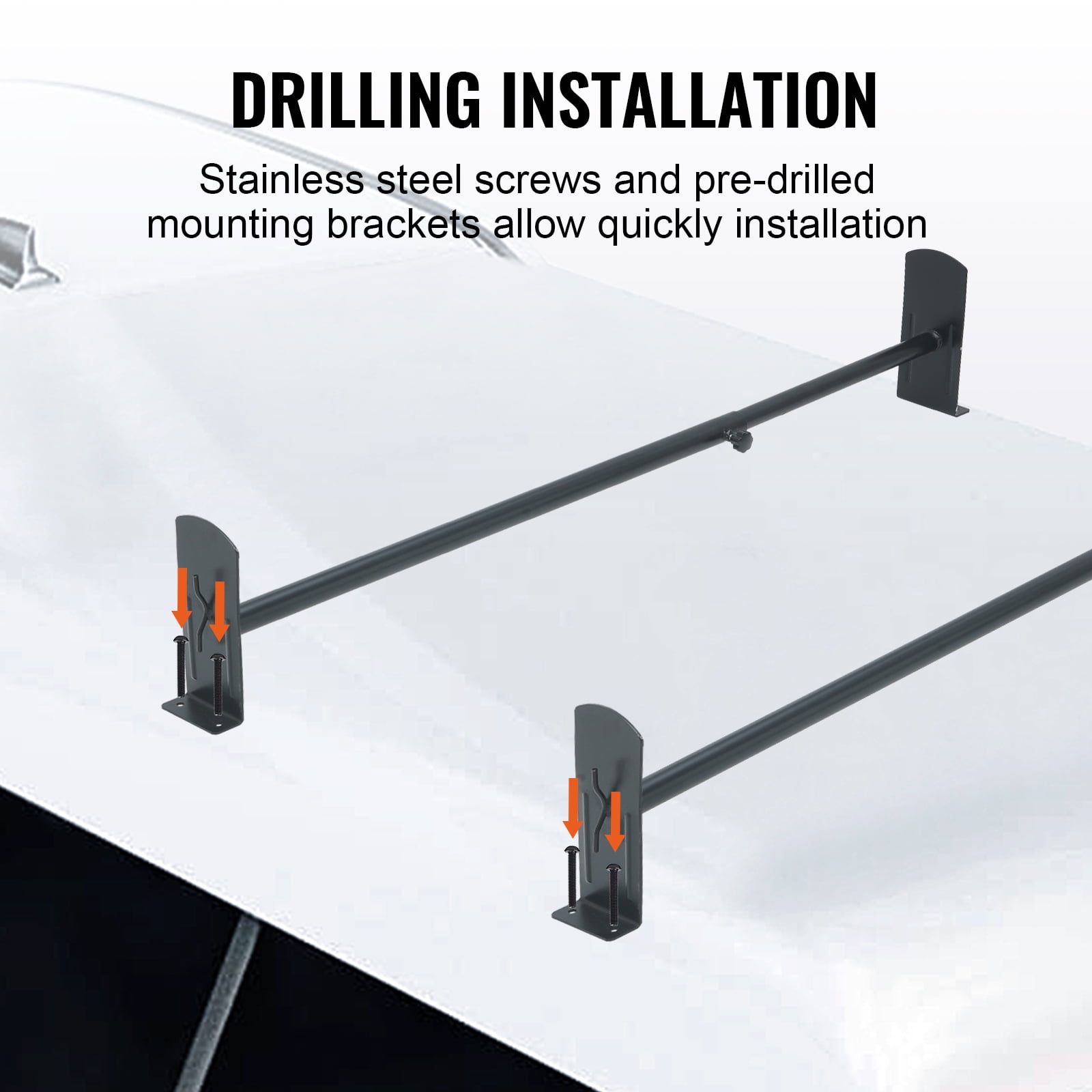 BENTISM Van Roof Ladder Rack, Easy Installation, Adjustable 35.8 To 57.5 in