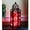 Red, variant on Moroccan Metal Candle Lantern Holder with LED Fairy String Lights, Medium, Red