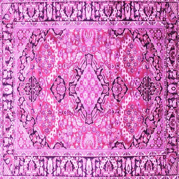 Ahgly Company Indoor Square Persian Pink Traditional Area Rugs, 8' Square