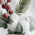 thumbnail image 3 of Artificial Frosted Pine Branches Twig Snow Covered Berries and Pick Christmas Halloween/Thanksgiving Decoration Holiday Table Supplies Decor (Cotton), 3 of 4