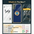 thumbnail image 6 of LeYi For Samsung Galaxy A13 5G Phone Case:2pcs Tempered Glass Screen Protector and 360° Rotatable Ring Mount Magnetic Stand,Rose Gold Plated Edge Protector Samsung A13 5G Phone Case, Blue, 6 of 8