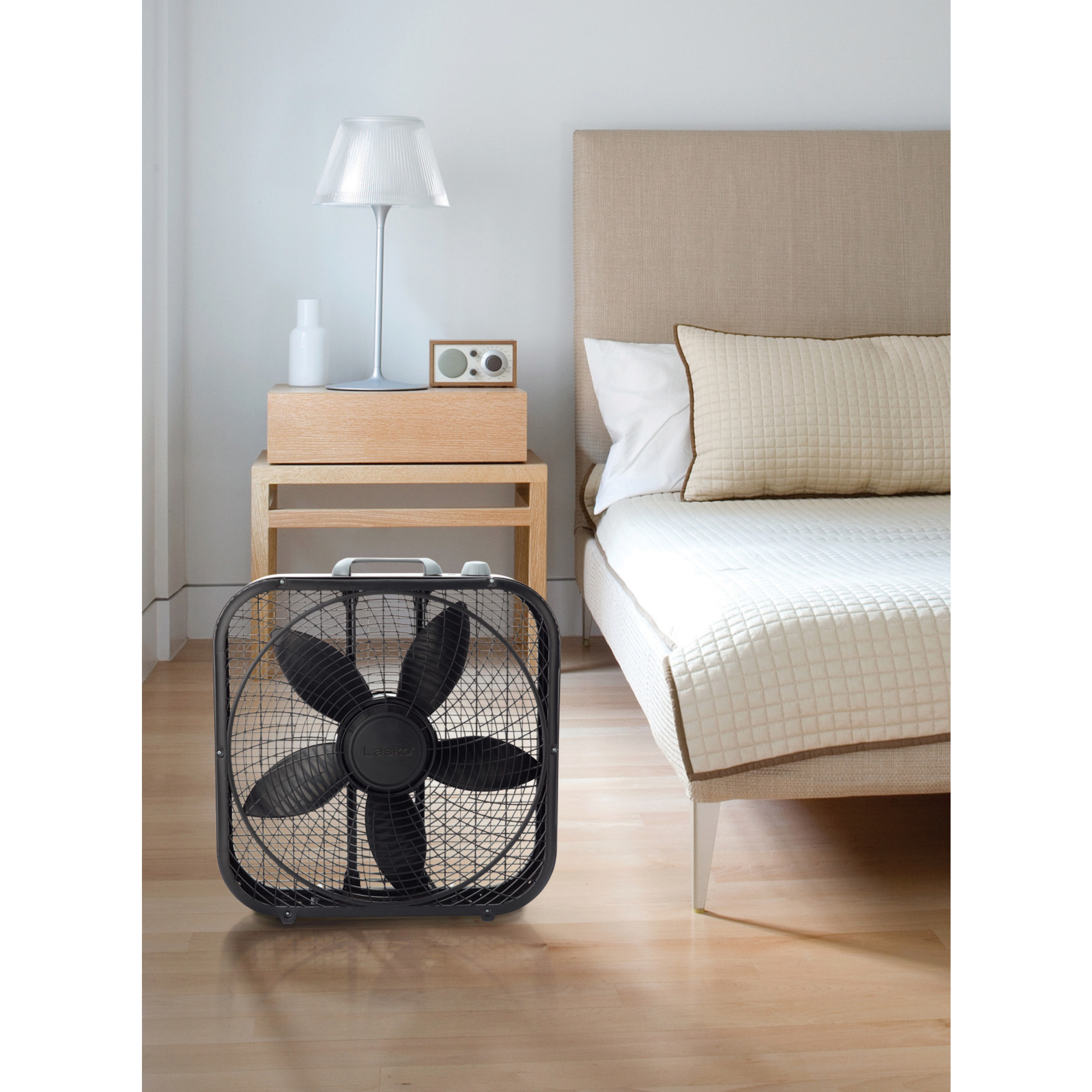Lasko Cool Colors 20" Weather Resistant Box Fan, with 3-Speeds, 22" H,  Black, B20301, New - image 4 of 5