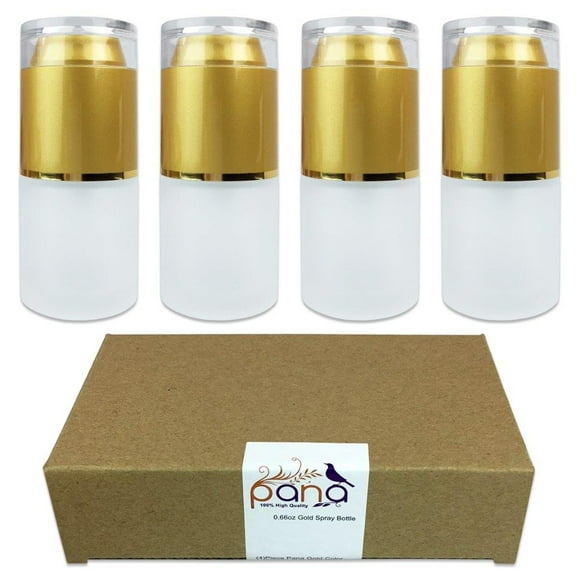 Beauticom High Quality 20ml Frosted Glass Mist Spray Bottles - Gold - 4pcs