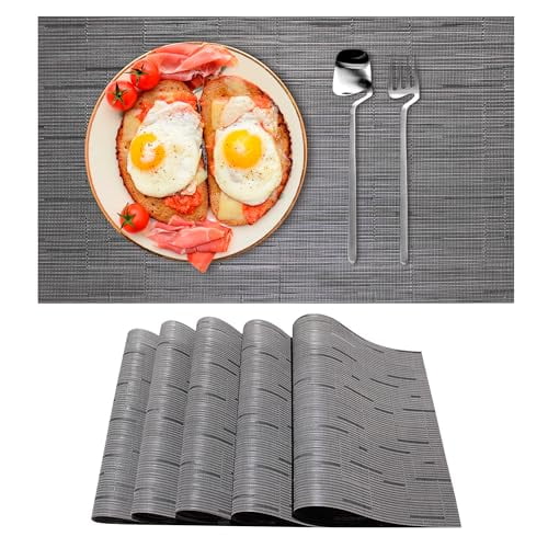 Set de 10 Manteles Individuales Bluelander, 45 x 30 cm, Gris