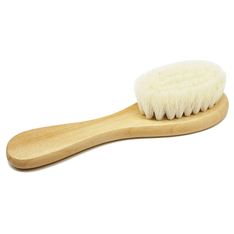 Small Soft Pearwood and Goat Hair Baby Hairbrush - The Foundry Home Goods