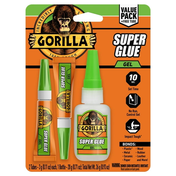 Gorilla Super Glue Gel Clear Bonus Pack