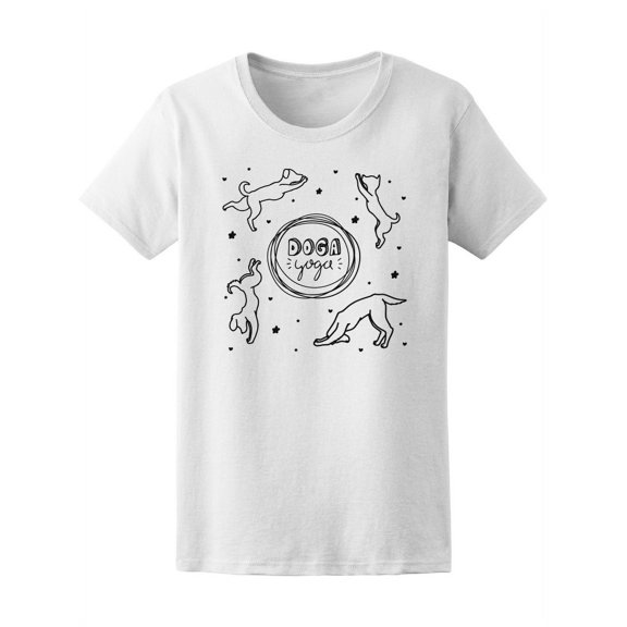 Cute Dog Doga Yoga T-Shirt Women -Image by Shutterstock, Female XX-Large