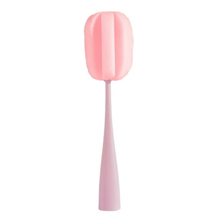

3PCS Long Handle Sponge Bottle Cup Brush Scrubbers Cleaning Kitchen Dish Washing Tools - Pink