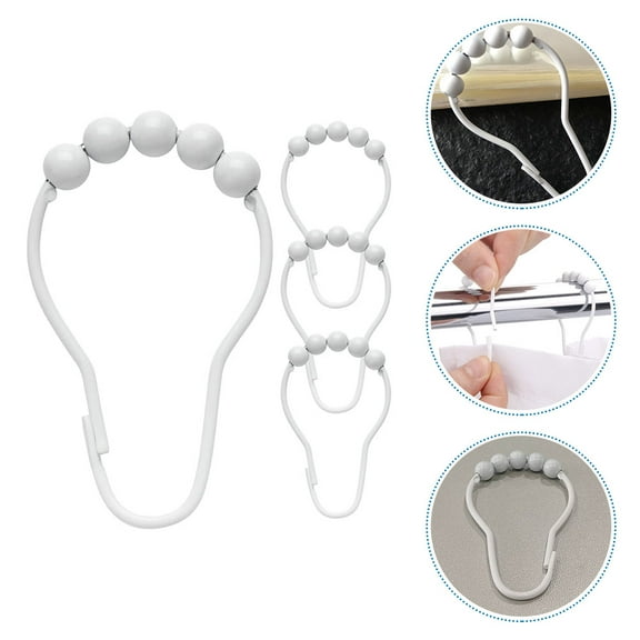 PAMINGONO Metal Shower Curtain Rings 7X4X02in For