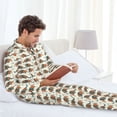thumbnail image 6 of Lsque Colorful Armadillos Pattern Long Sleeve Pajama Set for Men - Soft 2-Piece Sleepwear and Loungewear Set with Pockets, Comfy Nightwear-X-Large, 6 of 7
