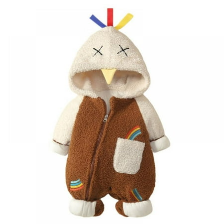 

Baby Warm Jumpsuits Cartoon Infant Jumpsuit Children Outerwear Hooded Rompers