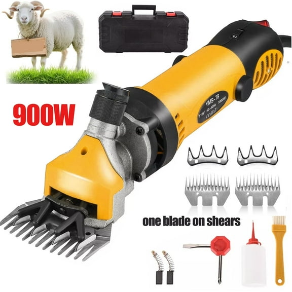 Sheep Shears,900W 6 Speeds Professional Electric Sheep Clippers, Alpacas, Goats and Thick Coat Animals, Farm Livestock Grooming Kit,Yellow