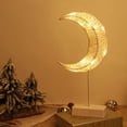 thumbnail image 5 of Lámpara de escritorio decorativa, lámpara de noche LED con forma de luna y pilas, luz de noche blanca cálida, decoración de mesa para Navidad, hogar, dormitorio y Ramadán - Blanco, 5 of 5