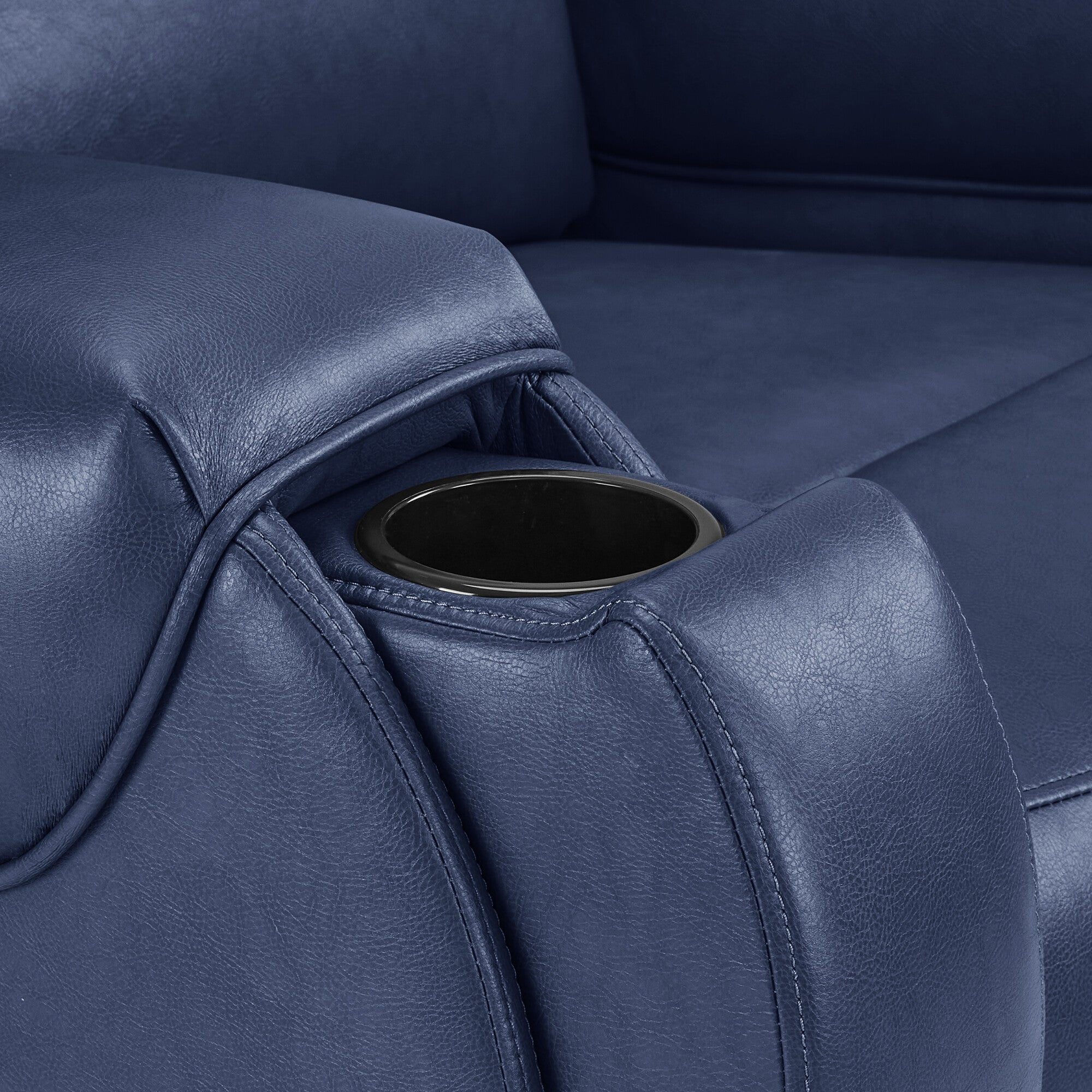 MCombo 27‘’ Extra Wide Oversized Power Recliner Chair for Big Tall Adults, Faux Leather, Navy Blue