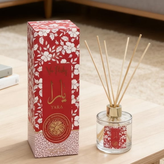 YARA Candy Reed Diffuser 100ml – Sweet Floral Home Fragrance, Aromatherapy, Long-Lasting Scent, Elegant Room Decor Gift (1 Piece)