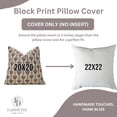 thumbnail image 6 of Fabdivine “Lotus Bloom” Cushion Cover – Hand Block Printed Pink Linen Blend Pillow for Farmhouse & Boho Décor, 6 of 6