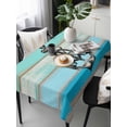 thumbnail image 2 of Nautical Anchor Rectangle Tablecloth, Retro Blue Brown Wooden Boards Farmhouse Waterproof & StainResistant Tablecloth, Washable Oil-proof Table Cover for Dining/Party/Wedding/Camping/Buffet 54x108 In, 2 of 9