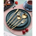 thumbnail image 4 of Jinsinto Gold Modern Silverware Set,Stainless Steel Flatware Set,Tableware Utensil Set for Home and Restaurant, Satin Finish, Dishwasher Safe,set of 5pcs, 4 of 7
